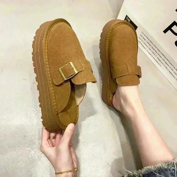 Camel Casual Women's Thick Sole Suede Leather Shoes - Picture 3 of 6